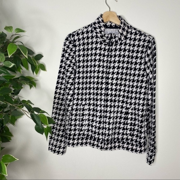 Kim Rogers houndstooth turtle neck jacket sweater - Picture 2 of 10